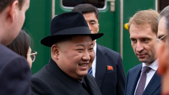 Kim Jung-Un wearing a fedora